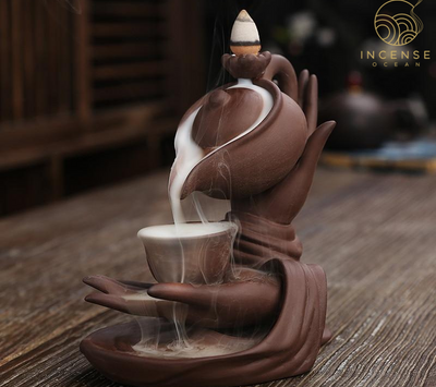 Ceramic Hand Censer Waterfall Incense Burner