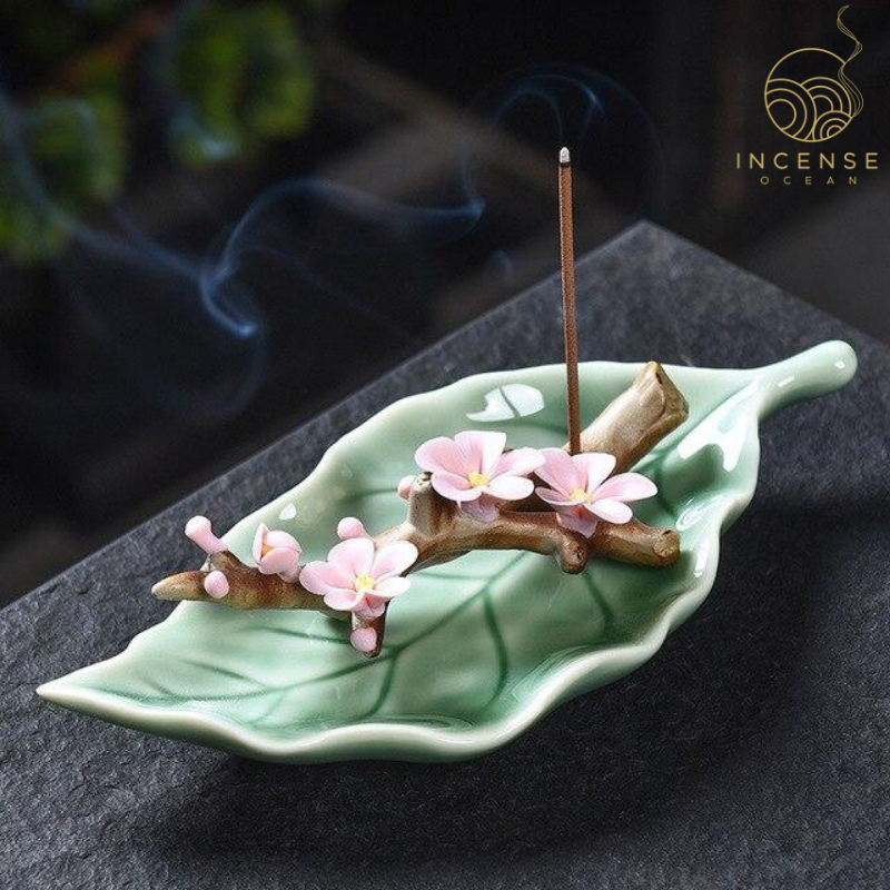 Ceramic Leaves Incense Holder