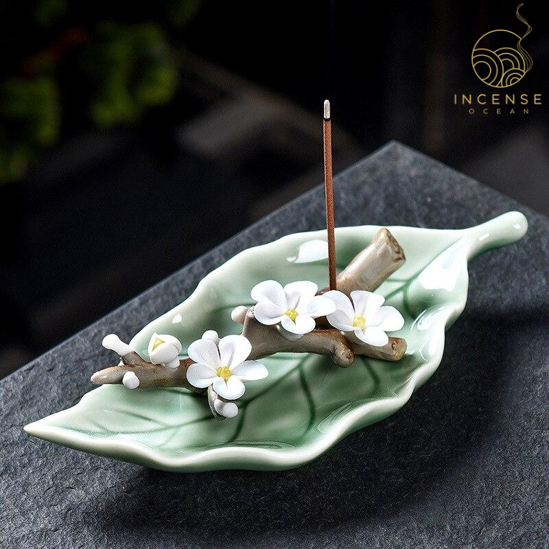 Ceramic Leaves Incense Holder
