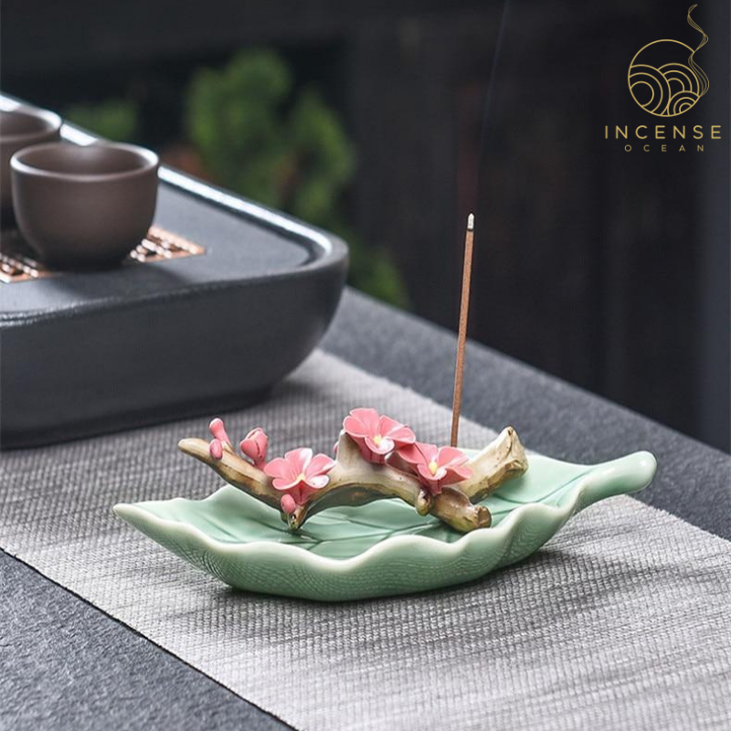 Ceramic Leaves Incense Holder