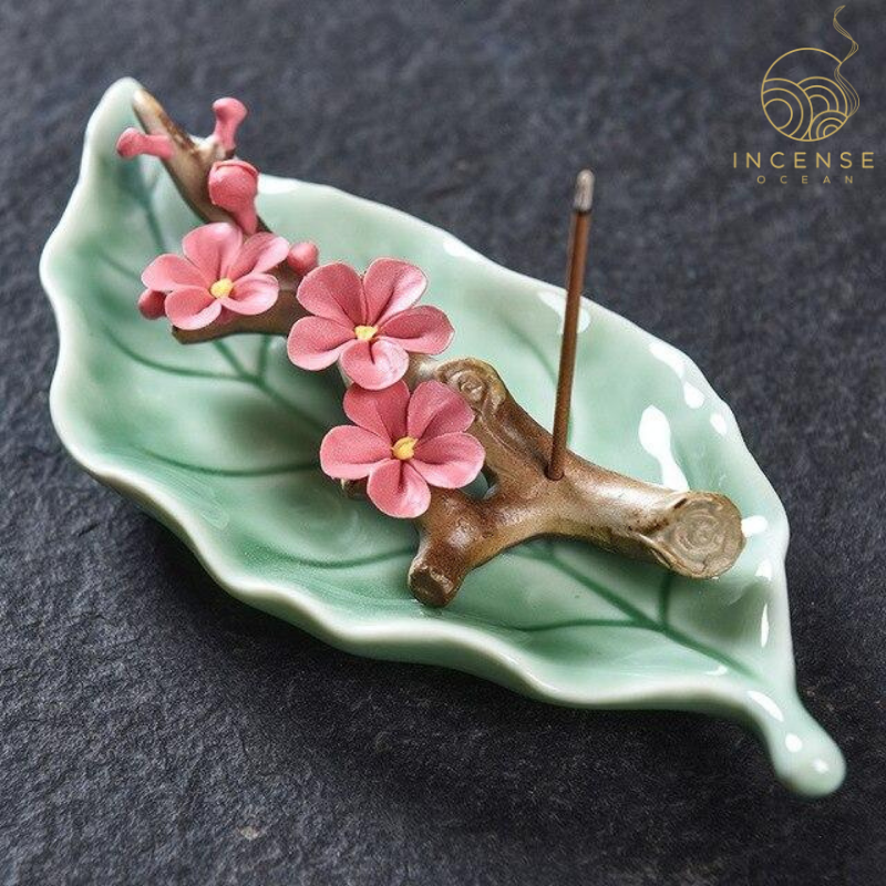 Ceramic Leaves Incense Holder