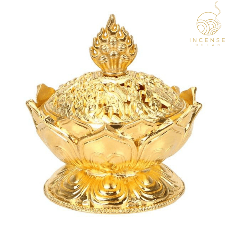 Lotus Flower Sandalwood Censer Incense Holder